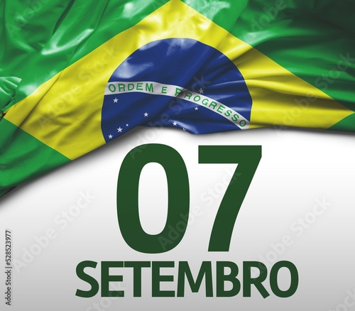 Canvas Print Square Banner of Brazil independence day celebration