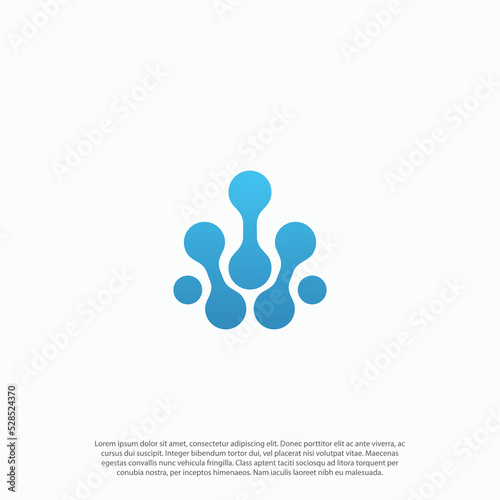Innovate or inovation technology blue icon, abstract technological vector logo template