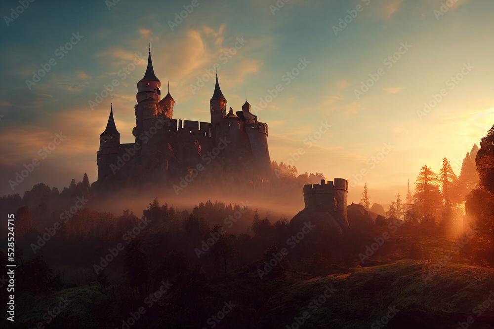Obraz premium 3d rendering of a medieval castle