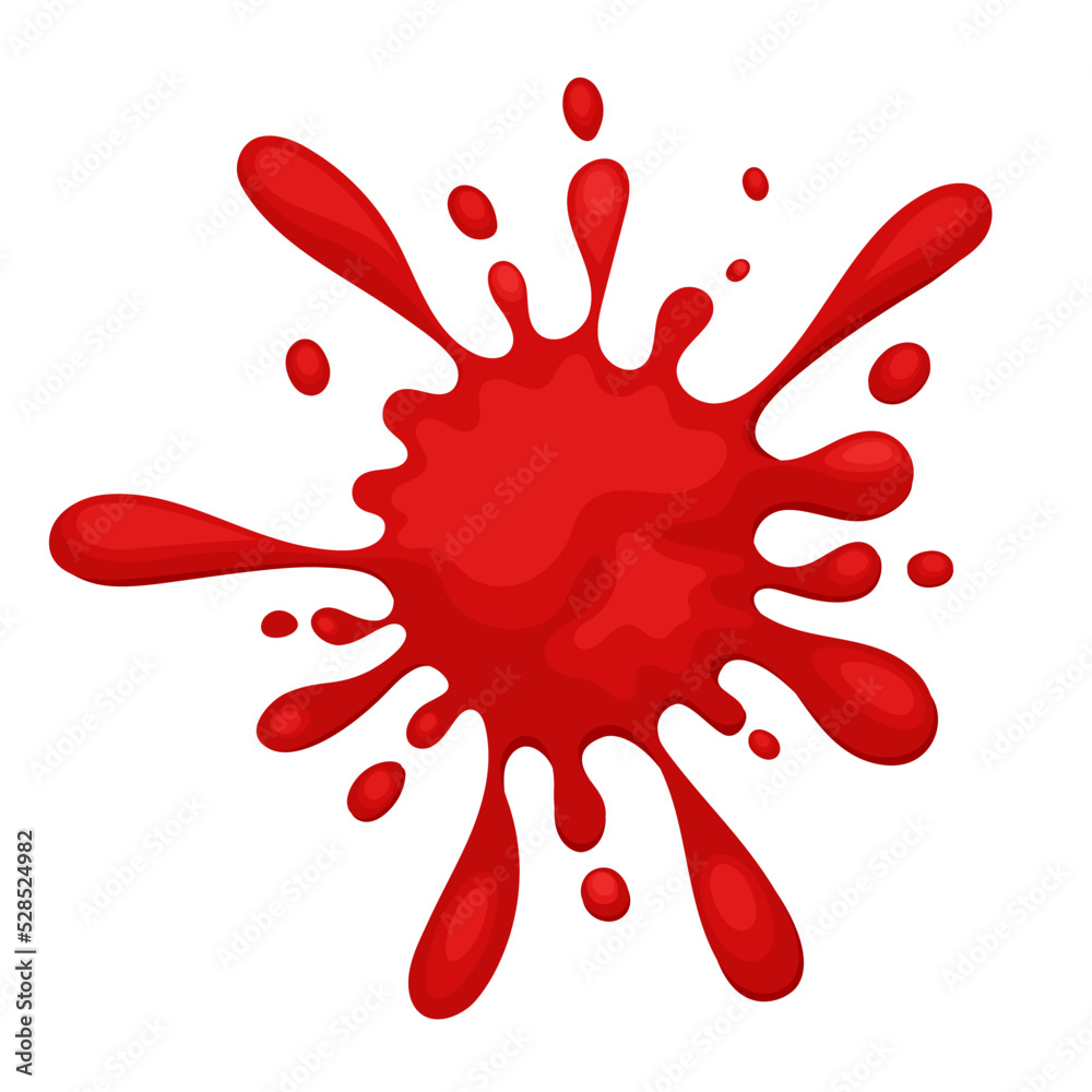 Red paintball paint splash flat vector illustration logo icon clipart