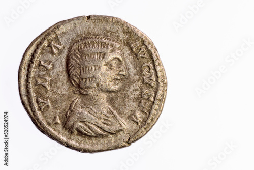 Silver Roman denarius of Empress Julia photo