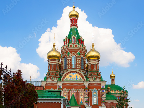 cupola of Cathedral of the Annunciation of the Blessed Virgin Mary in Yoshkar-ola city in summer photo