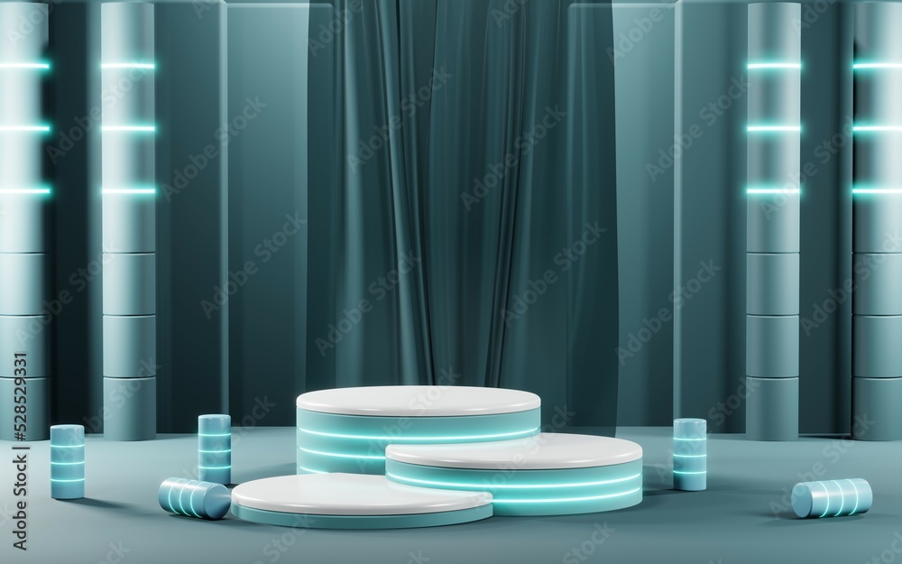 3D rendering of blank product background for cream cosmetics Modern blue pastel podium background 3D rendering of blank product background for cream cosmetics Modern blue pastel podium background
