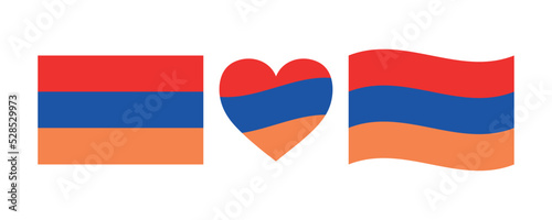 Armenia flag signs set, Armenian heart shape decorative element. Armenia Independence Day. National Armenian flag symbols. Free Download Armenia flag signs set, Armenian heart shape decorative element. Armenia Independence Day. National Armenian flag symbols. - GFXLoad