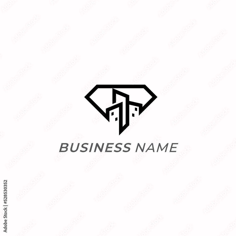 design logo creative city and diamond