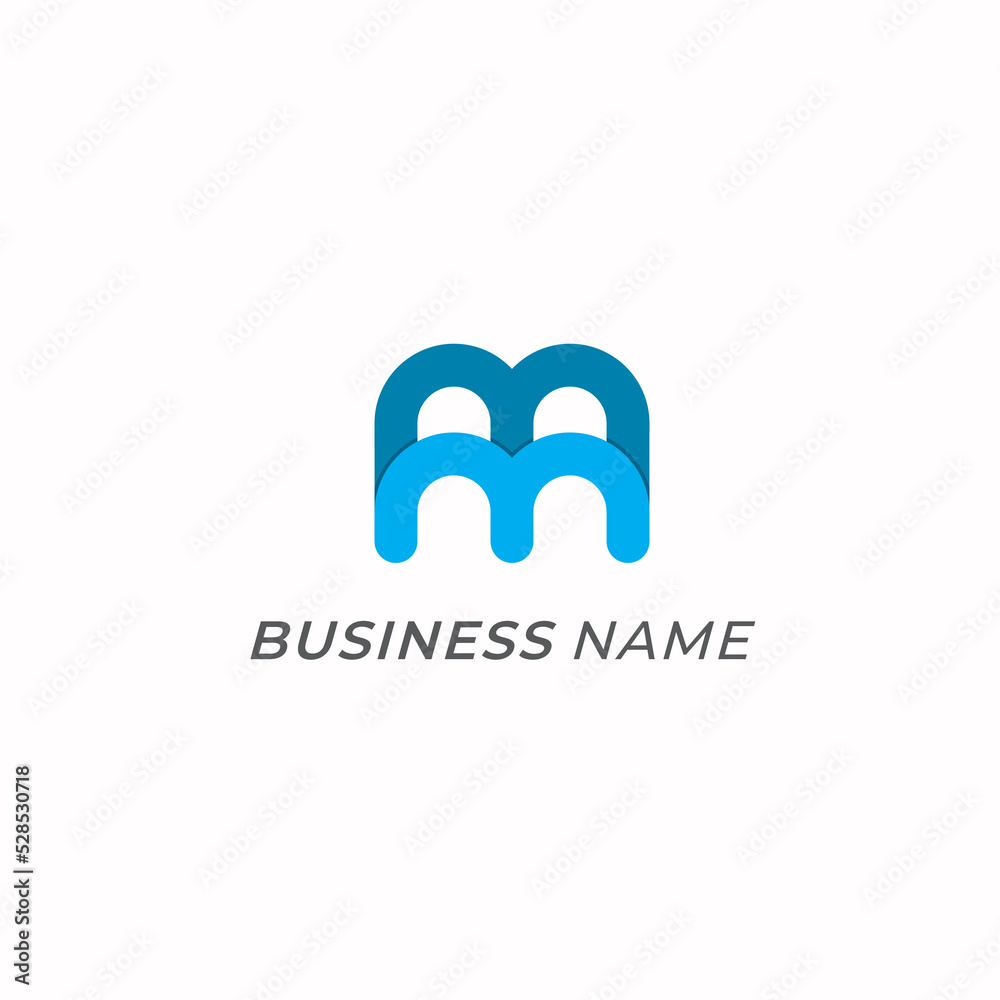 design logo combine double letter M design logo combine double letter M
