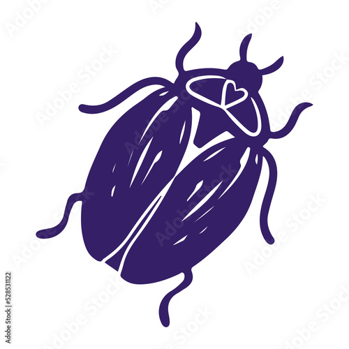 Vector doodle sketch of sacred magical beetle.  Vector graphic sacral esoteric element