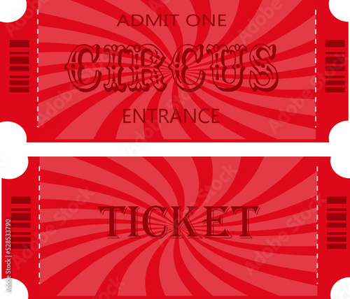 circus ticket in red