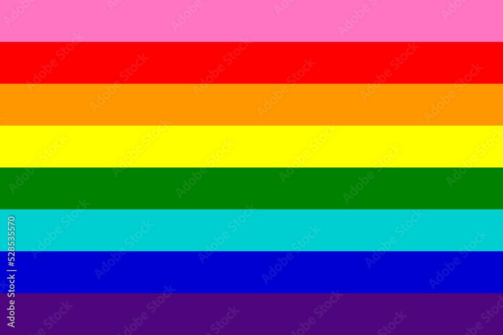 The first version of the rainbow flag in 1987. Graphics, background, LGBTQ concept. The first version of the rainbow flag in 1987. Graphics, background, LGBTQ concept.