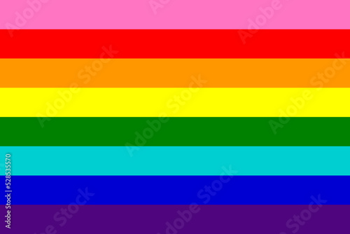 The first version of the rainbow flag in 1987. Graphics, background, LGBTQ concept.