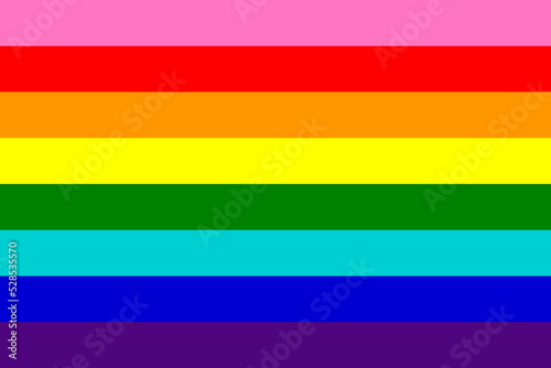 The first version of the rainbow flag in 1987. Graphics, background, LGBTQ concept.