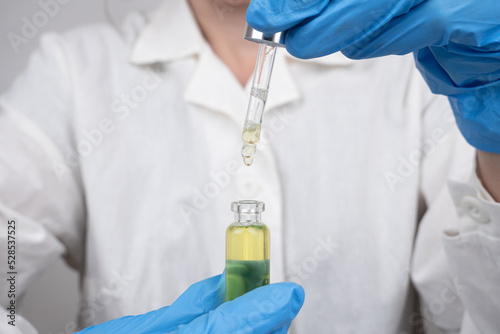 Photography medical marijuana, pipette with hemp cbd oil