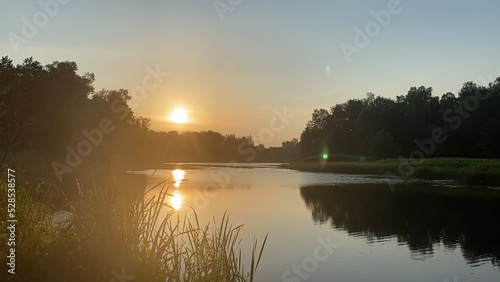 sunrise over the lake