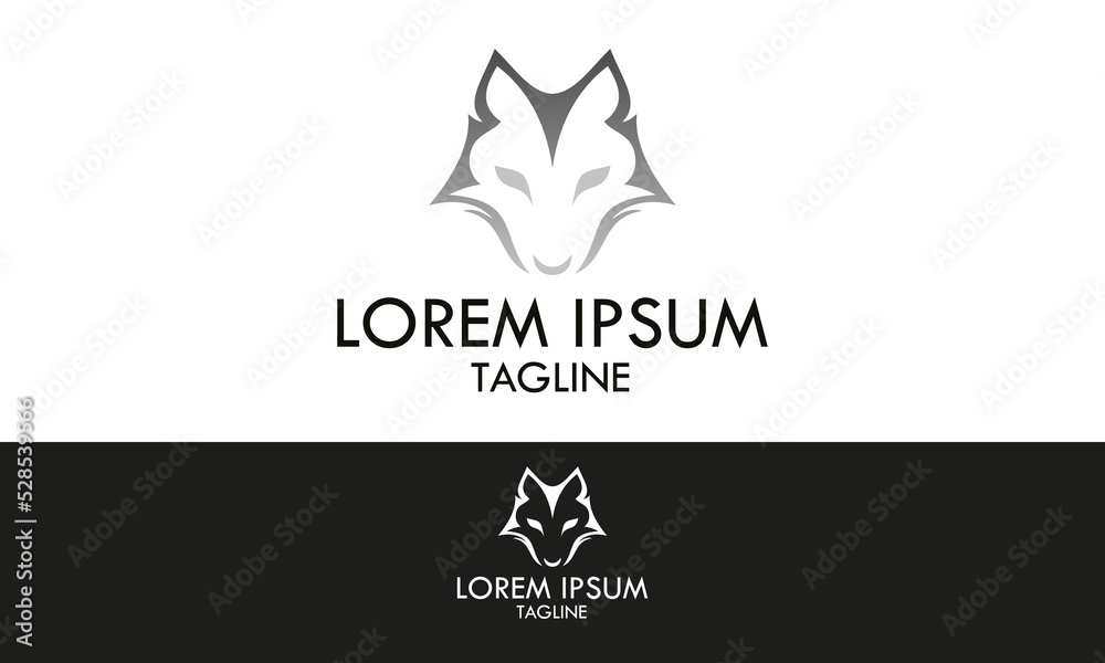Grey Color Simple Wolf Creative Concept Logo Design Grey Color Simple Wolf Creative Concept Logo Design