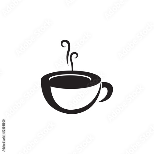 a cup of coffee icon logo vector design template