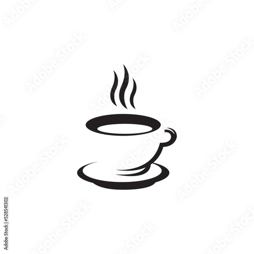 a cup of coffee icon logo vector design template