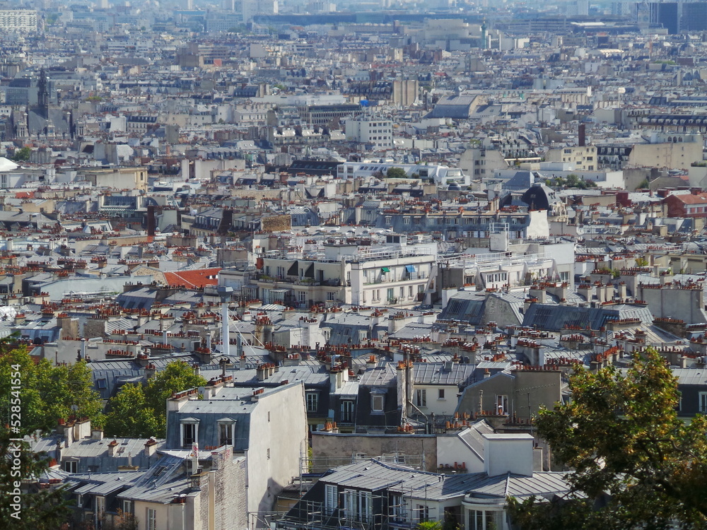 Vue aérienne de Paris vue de haut, toits de Paris