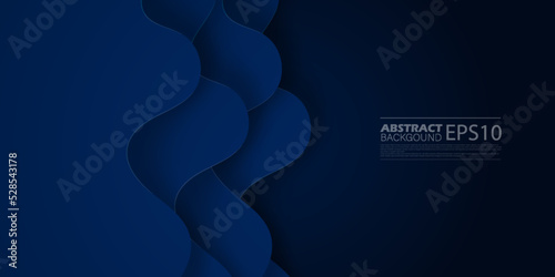 Abstract dark blue gradient illustration background with simple wave elements. cool design.Eps10 vector