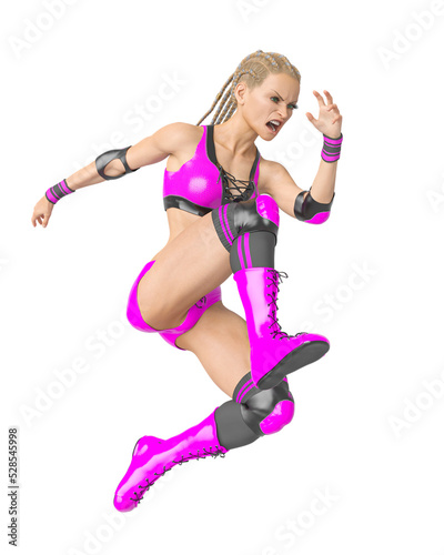wrestling girl is jumping