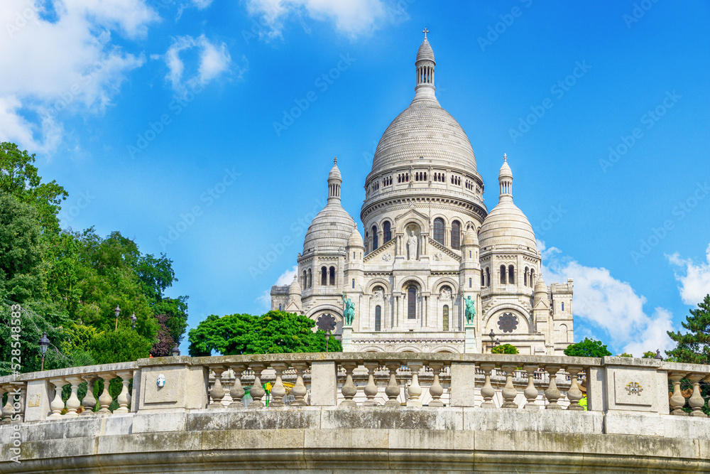 Sacre Coeur Cathedral on Montmartre in Paris, France