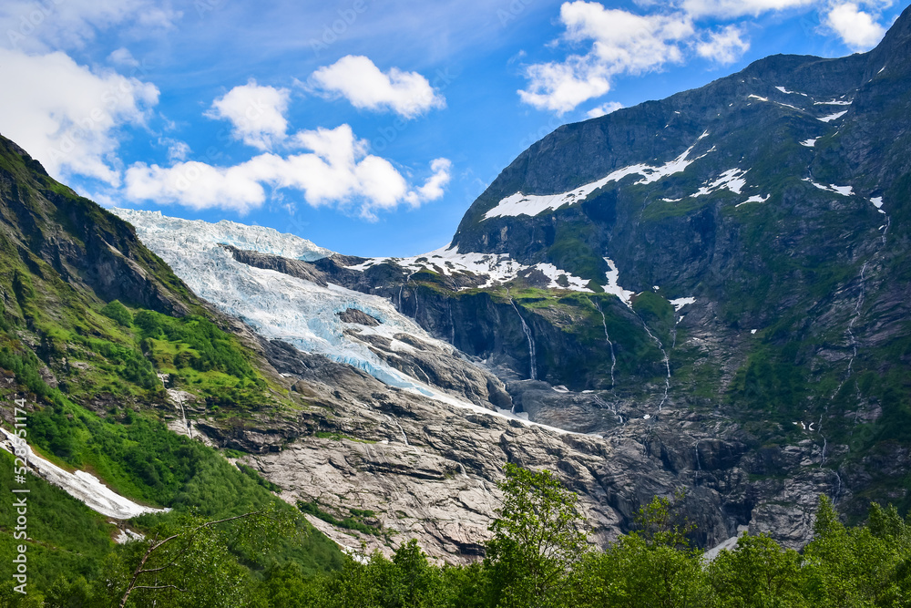 Boyabreen glacier mountain landscape, Norway
