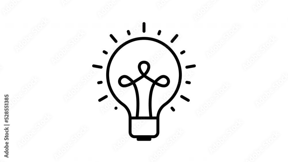 light bulb. line icon animation. light bulb. line icon animation.