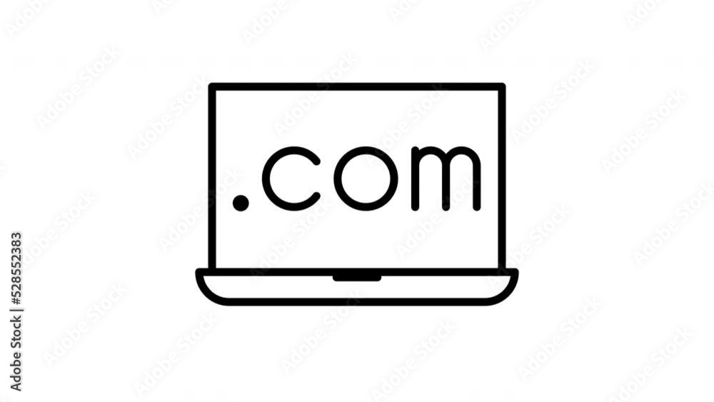 Dot com icon animation. line icon.