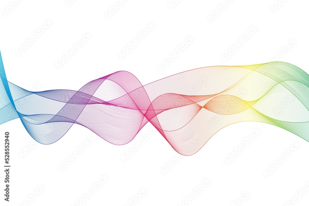 Fototapeta premium Rainbow waves on the white background. Vector illustration.