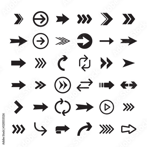 Arrows icon collections. Set of arrow vectors. Arrowheads shapes.