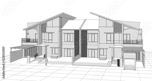 house project plan 3d rendering