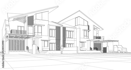 house project plan 3d rendering