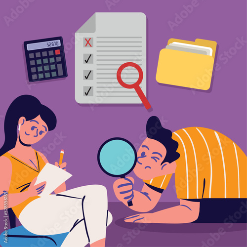 businesspeople work accounting and auditing
