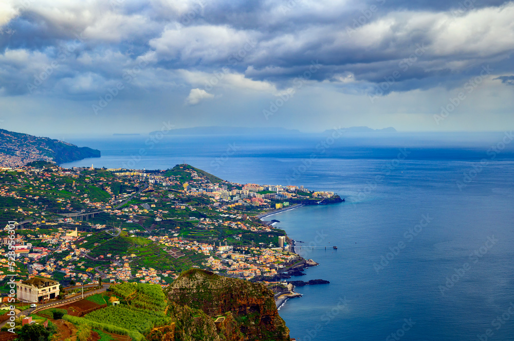 Obraz premium Aerial view of Funchal in the Madeira Islands, Portugal