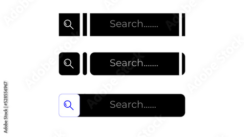 Web search bars set. Search bar, search boxes collection.Vector set computer illustration searched navigator. Set of elements for design interface of website. Vector illustration.
