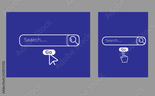 Web search bars set. Search bar, search boxes collection.Vector set computer illustration searched navigator. Set of elements for design interface of website. Vector illustration.
