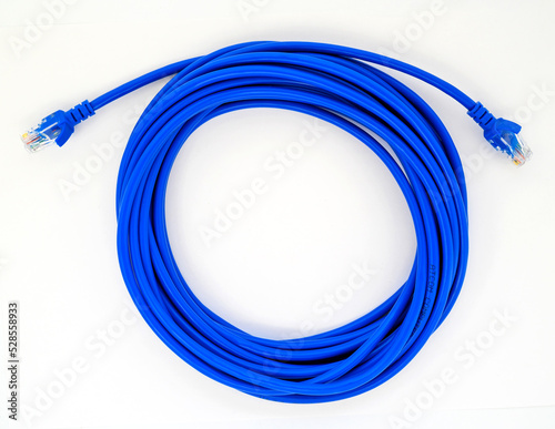 blue ethernet Internet LAN cat5e network cable for computer modem router