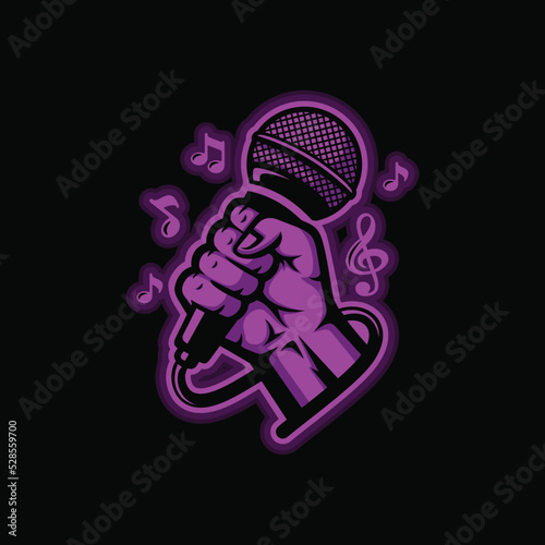 Karaoke logo design vector illustration