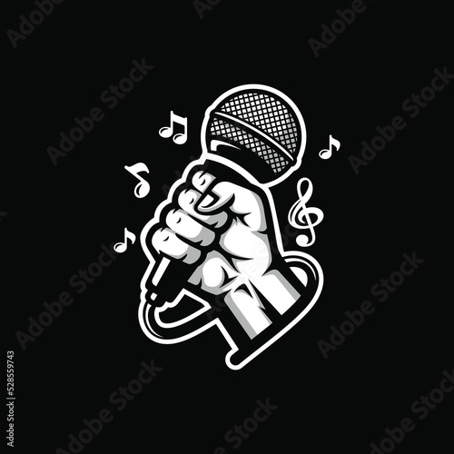 Karaoke logo design vector illustration