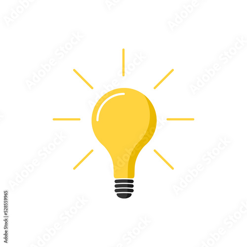 Light Bulb yellow , isolated on white background. Light bulb icon vector. ideas symbol illustration.
