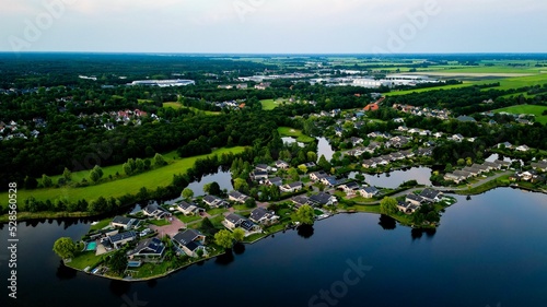 Aerial shot of the Heidemeer in Heerenveen photo