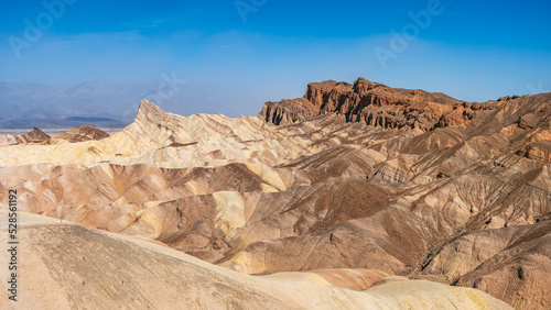 An Iconic View of a Popular Dry Desert Place, Zabriskie Point, Death Valley National Park