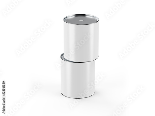 Metal paint can on white background