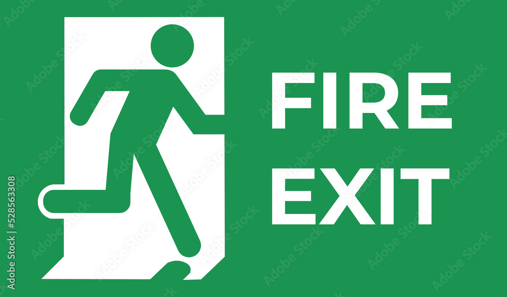 Isolated green fire exit icon. Isolated green fire exit icon.