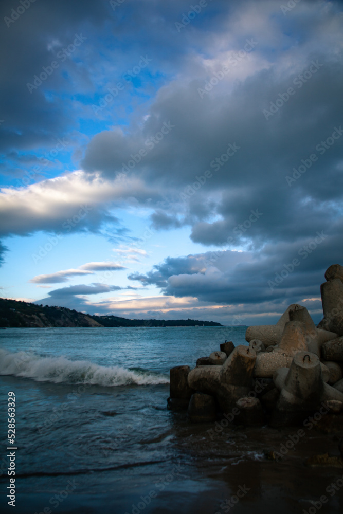 Landscape view from Varna bay, Black sea coast, Bulgaria