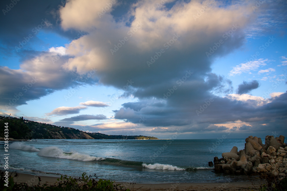 Landscape view from Varna bay, Black sea coast, Bulgaria