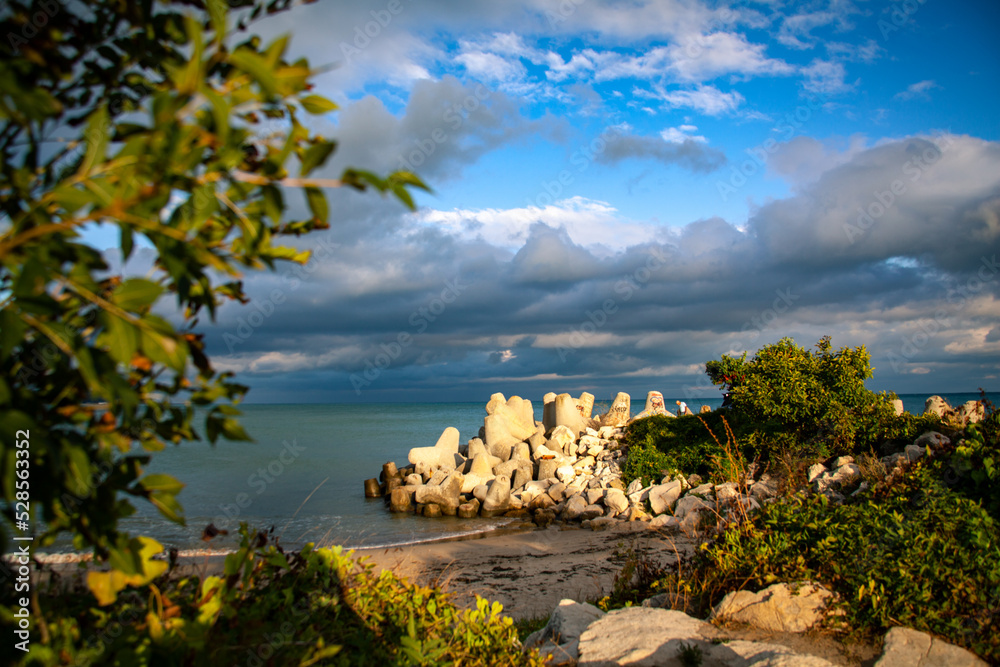 Landscape view from Varna bay, Black sea coast, Bulgaria