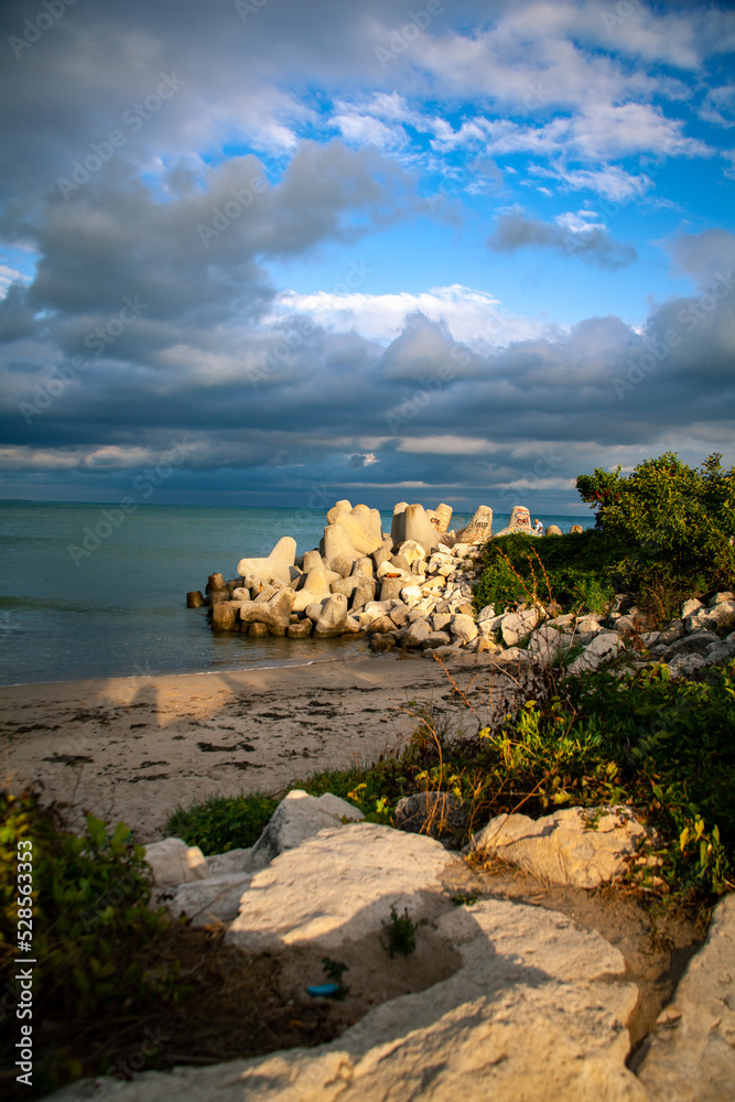 Landscape view from Varna bay, Black sea coast, Bulgaria
