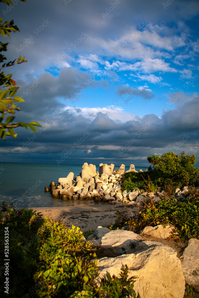 Landscape view from Varna bay, Black sea coast, Bulgaria