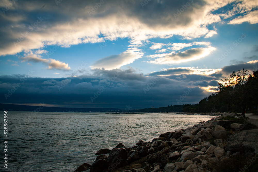 Landscape view from Varna bay, Black sea coast, Bulgaria