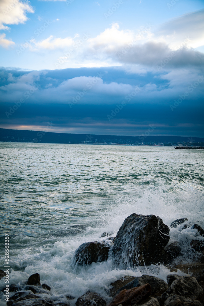 Landscape view from Varna bay, Black sea coast, Bulgaria